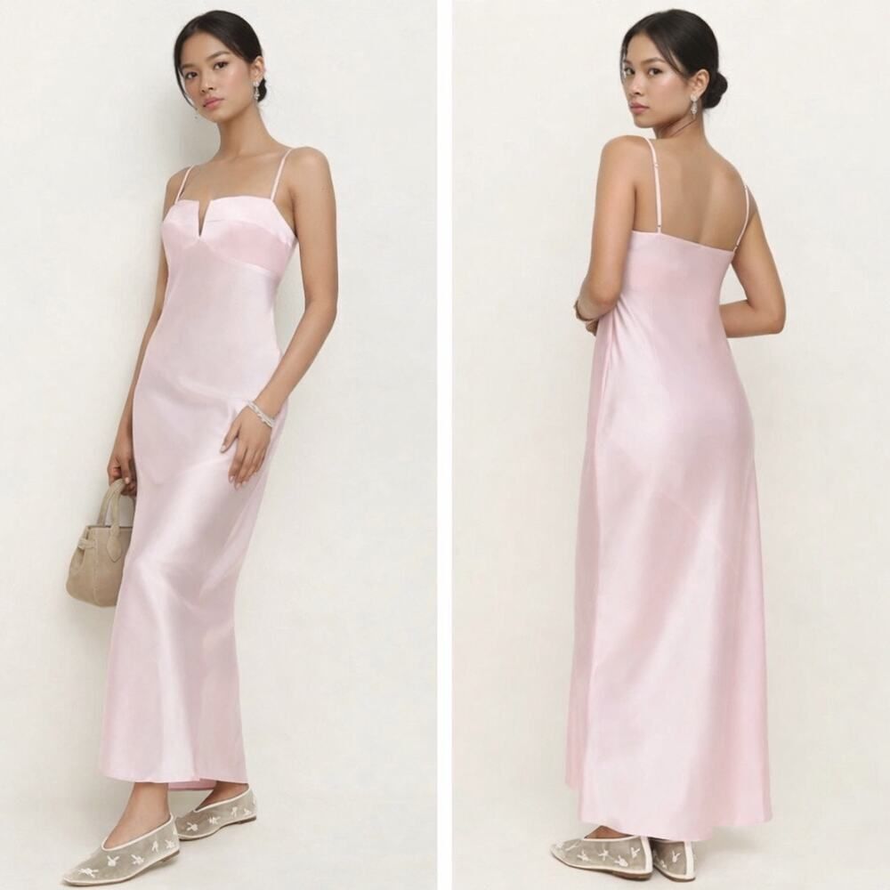 Reformation Brie silk dress cherry blossom size 6